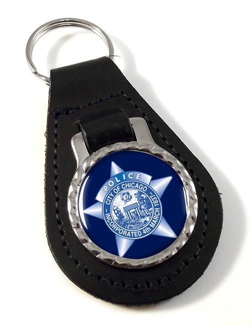 Chicago Police Leather Key Fob