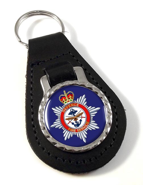 Defence Fire Service Leather Key Fob