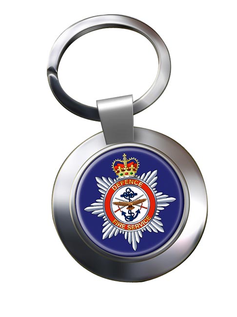 Defence Fire Service Chrome Key Ring