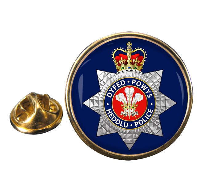 UK Gift Shop Dyfed Powys Police Round Pin Badge