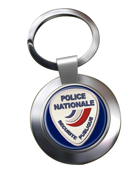 Police nationale Chrome Key Ring