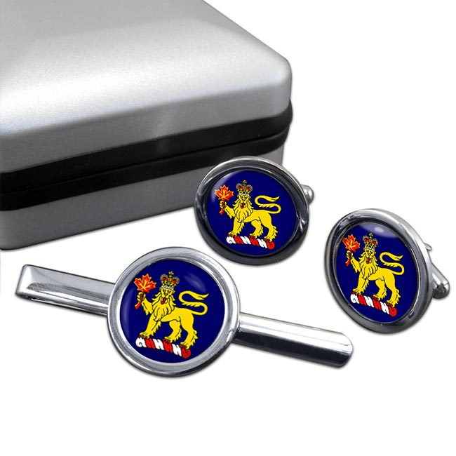 Governor General of Canada Round Cufflink and Tie Clip Set