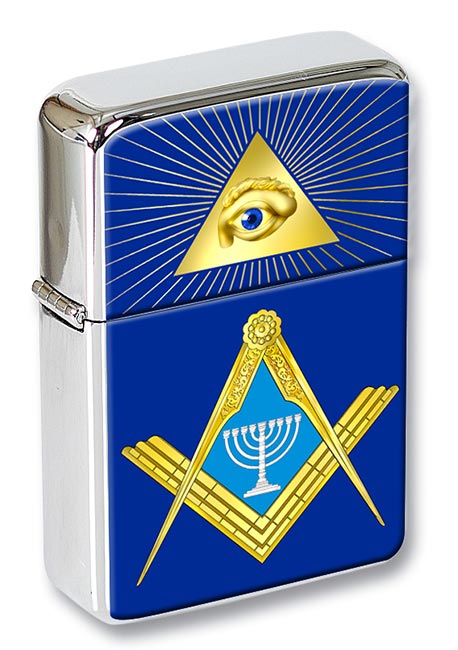 Jewish Masonic Menorah Flip Top Lighter
