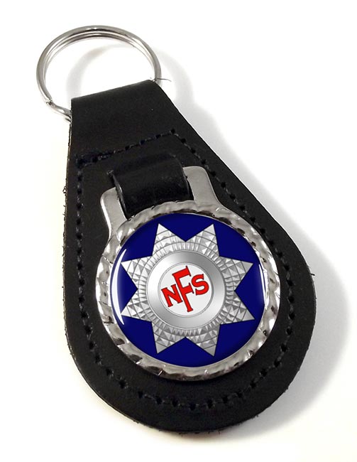 National Fire Service Leather Key Fob