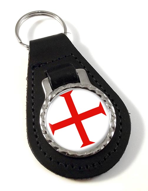 Knights Templar Cross Leather Key Fob