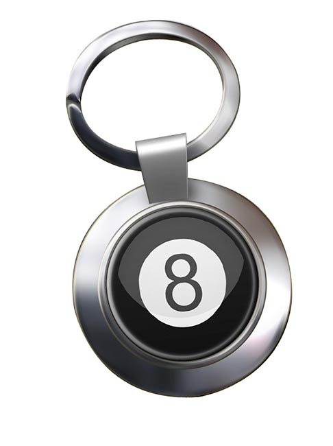 8 Ball Pool Chrome Key Ring