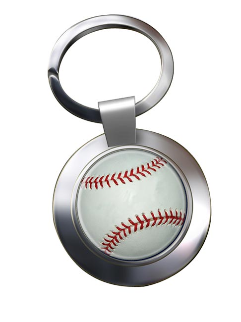 Baseball Ball Chrome Key Ring