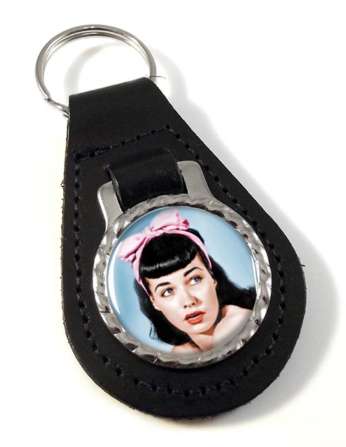 Bettie Page Leather Key Fob