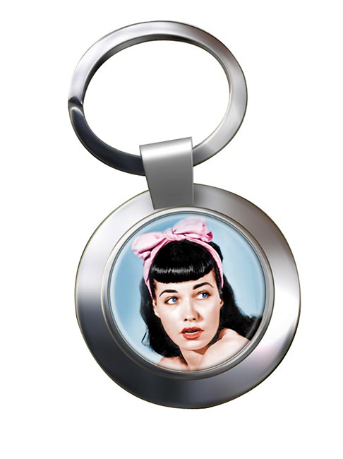 Bettie Page Chrome Key Ring