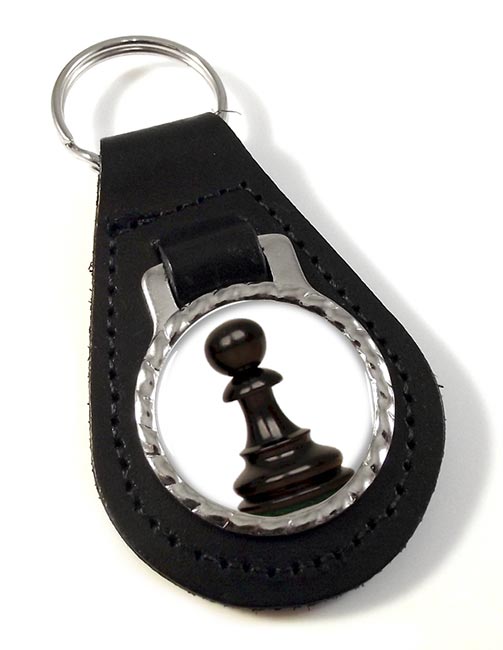 Chess Pawn Leather Key Fob