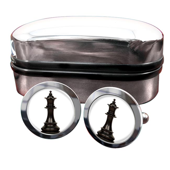 Chess Queen Round Cufflinks