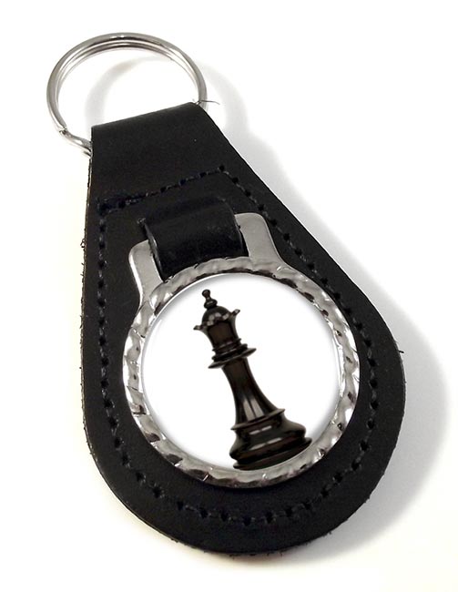 Chess Queen Leather Key Fob