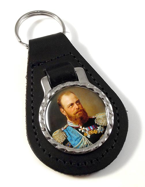 Czar Alexander III Leather Key Fob