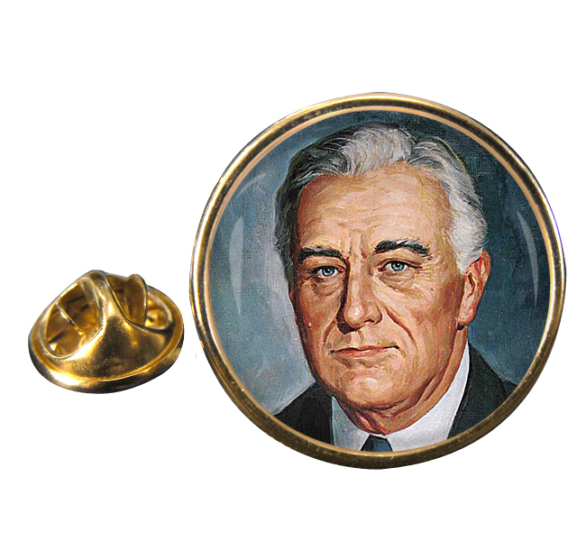 Franklin D Roosevelt Round Pin Badge