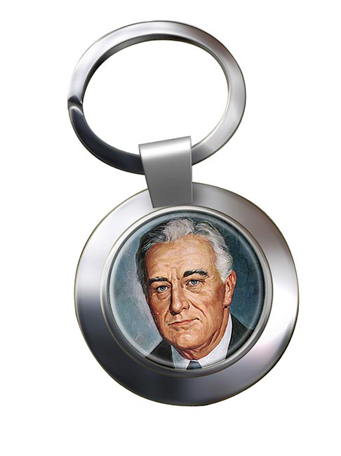 Franklin D Roosevelt Chrome Key Ring
