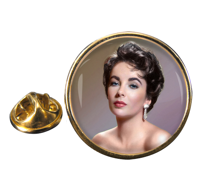 Elizabeth Taylor Round Pin Badge