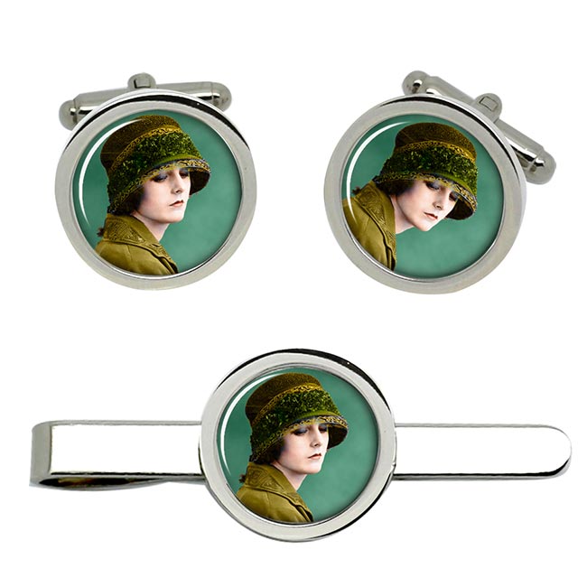 Mary Astor Cufflink and Tie Clip Set