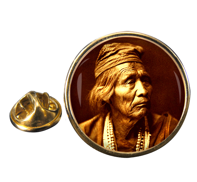Navajo Elder Round Pin Badge