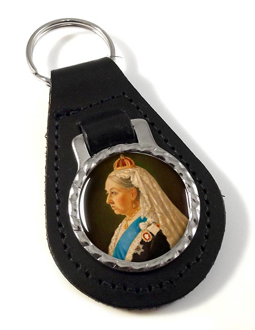 Queen Victoria Leather Key Fob