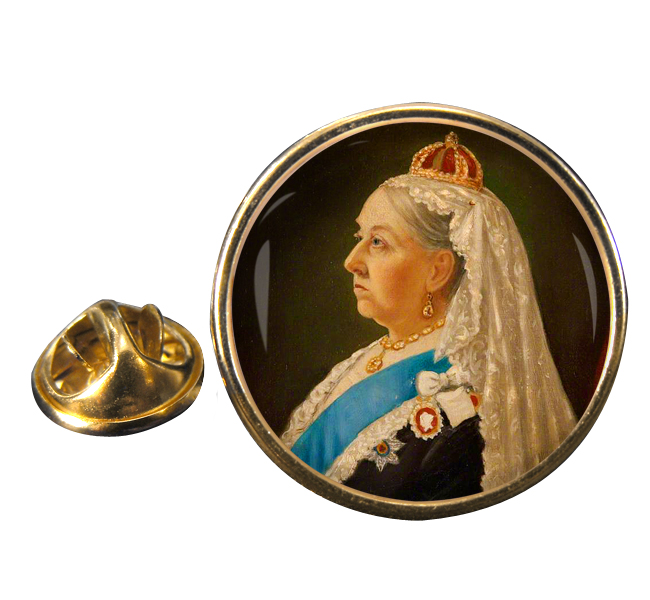 Queen Victoria Round Pin Badge
