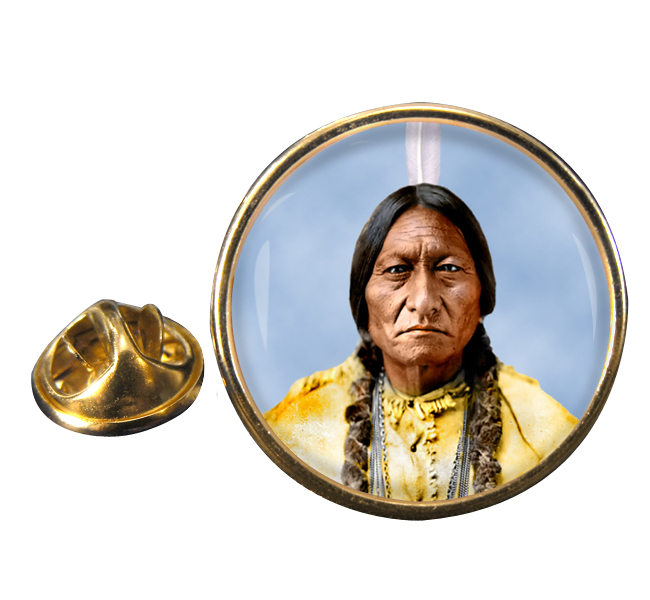 Sitting Bull Round Pin Badge