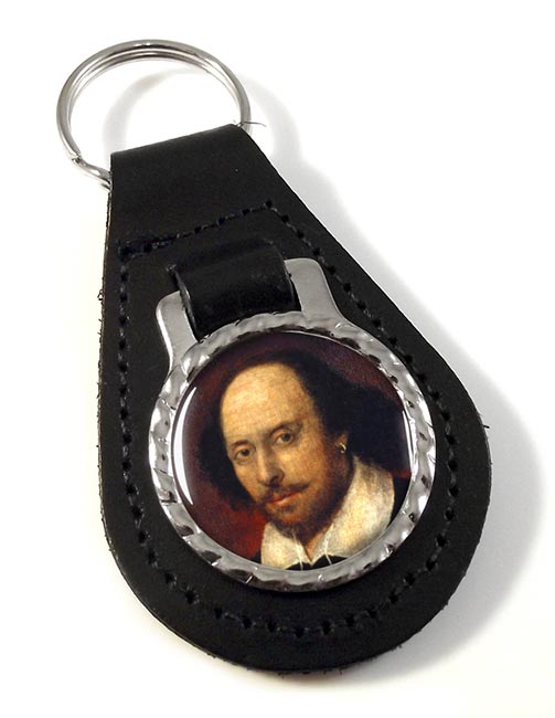 William Shakespeare Leather Key Fob