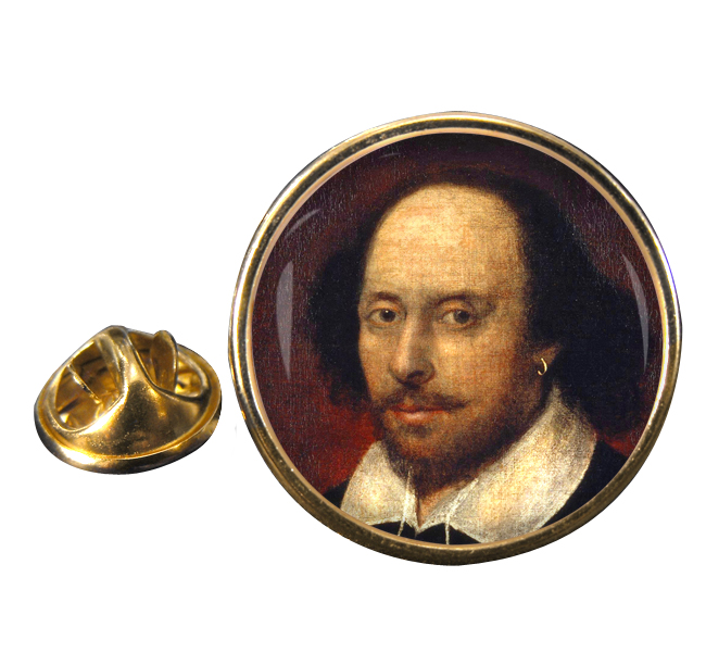 William Shakespeare Round Pin Badge