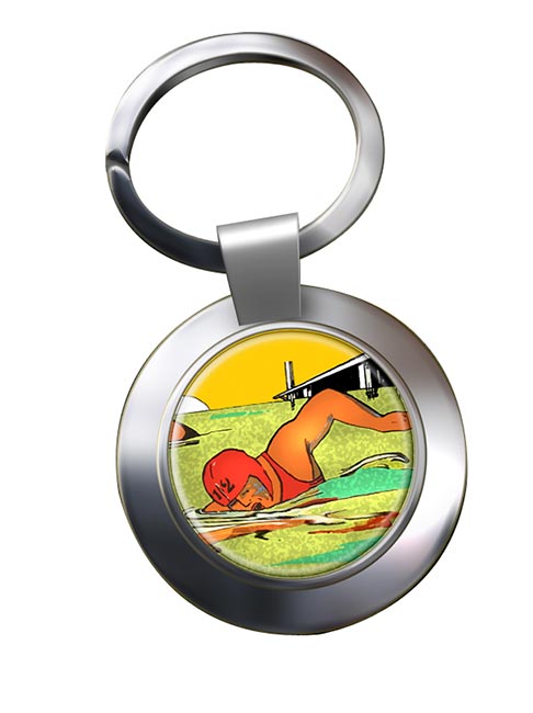 Sea Swimming Chrome Key Ring
