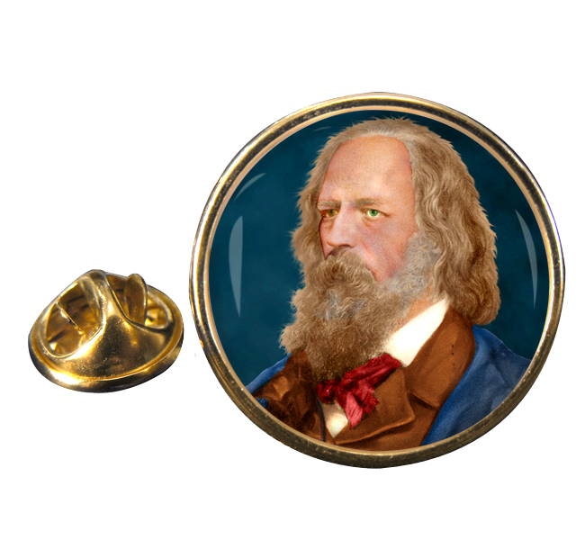 Alfred Lord Tennyson Round Pin Badge