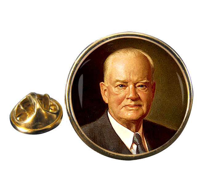 President Herbert Hoover Round Pin Badge