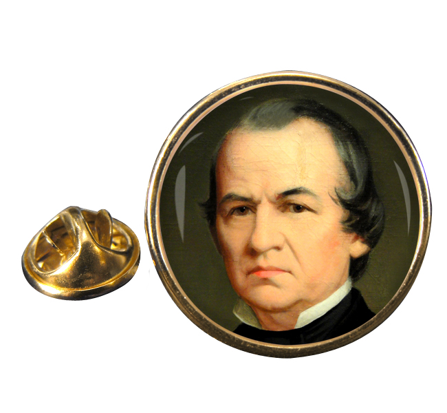 President Andrew Johnson Round Pin Badge