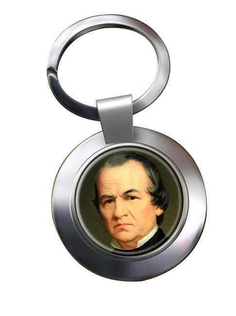 President Andrew Johnson Chrome Key Ring