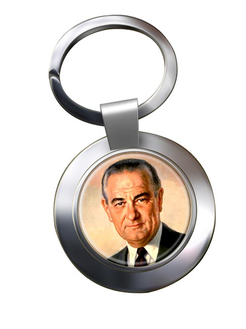 President Lyndon Johnson Chrome Key Ring