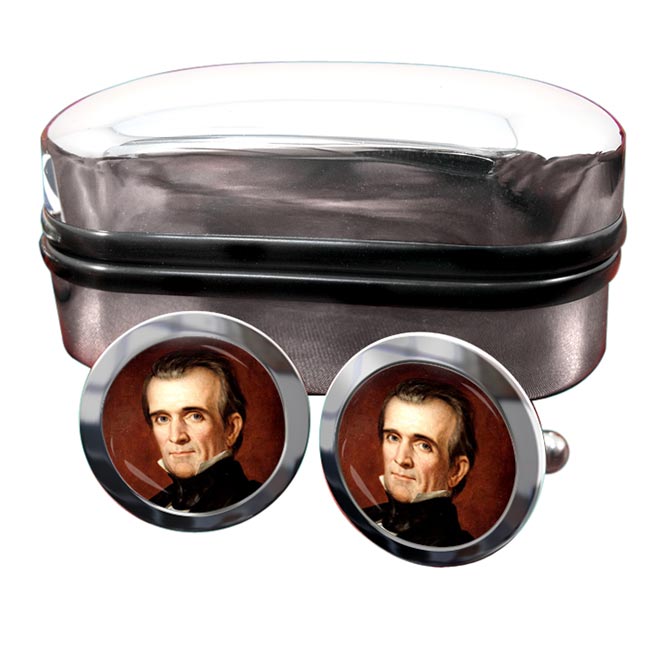 President James Polk Round Cufflinks