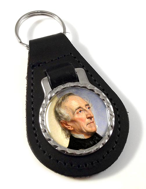 President John Tyler Leather Key Fob