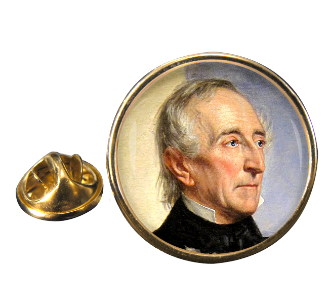 President John Tyler Round Pin Badge