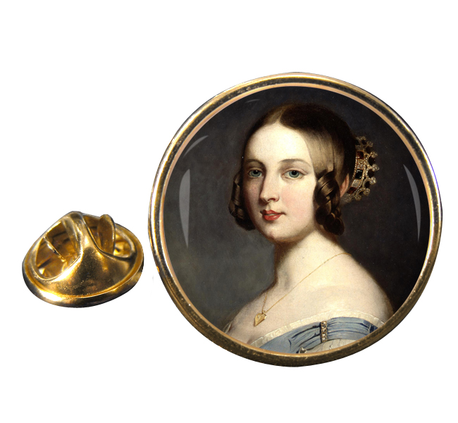 Young Queen Victoria Round Pin Badge