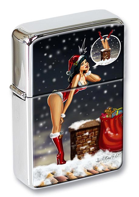 Christmas Pin-up Girl Flip Top Lighter