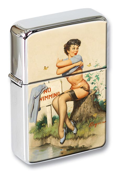 Taking a Chance Pin-up Girl Flip Top Lighter