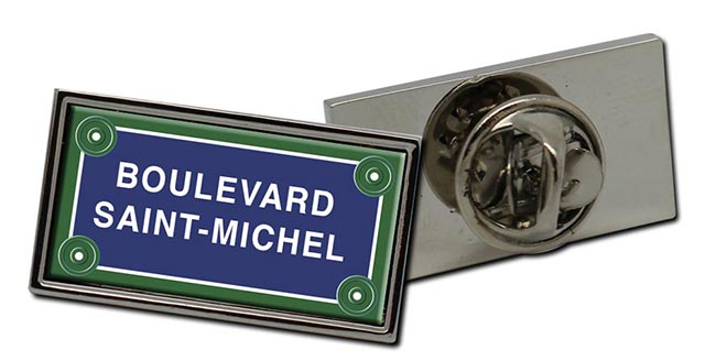 Boulevard Saint-Michel Rectangle Pin Badge