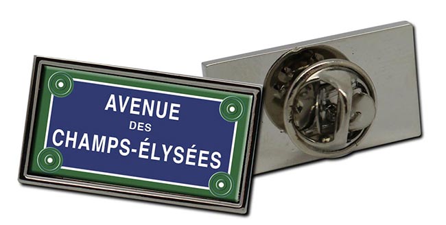 Champs Elysees Rectangle Pin Badge