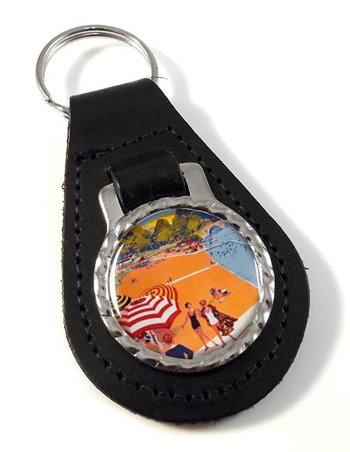 French Riviera Leather Key Fob