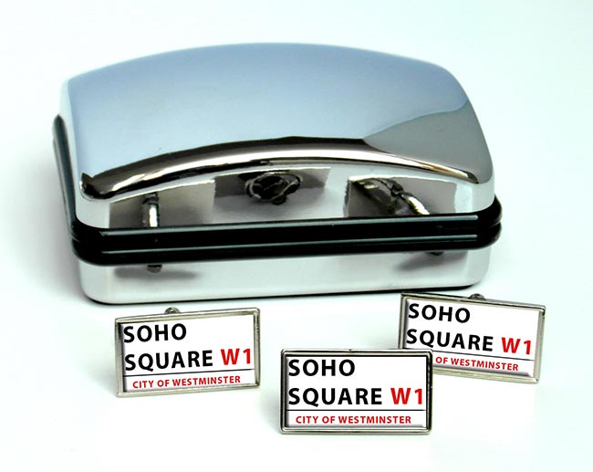 Soho Square Rectangle Cufflink and Tie Pin Set