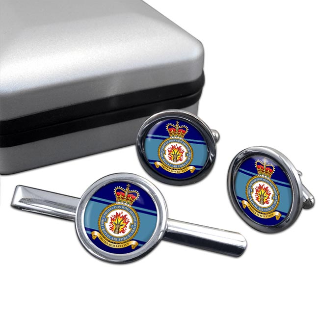 No. 2 Force Protection Wing (Royal Air Force) Round Cufflink and Tie Clip Set