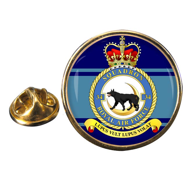 No. 34 Squadron (Royal Air Force) Round Pin Badge