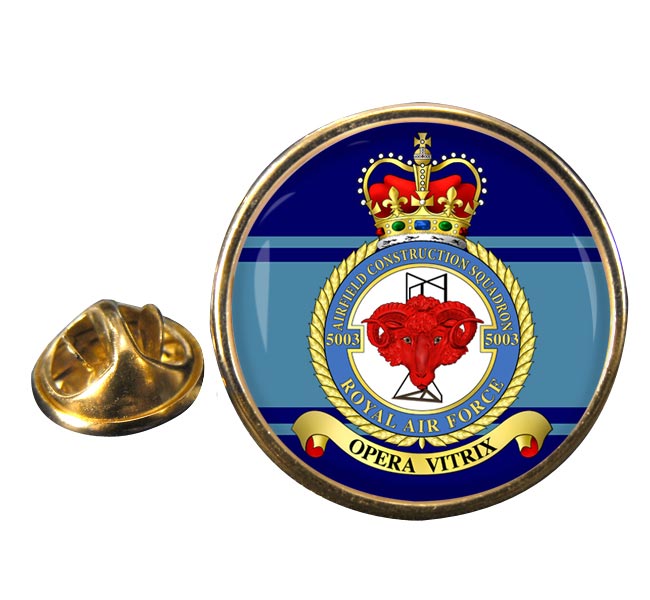 No. 5003 Airfield Construction Squadron (Royal Air Force) Round Pin Badge