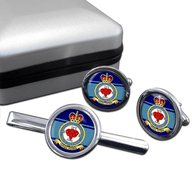 No. 5003 Airfield Construction Squadron (Royal Air Force) Round Cufflink and Tie Clip Set
