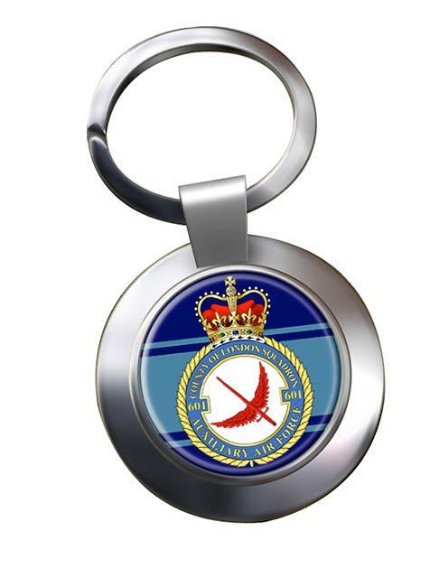 No. 601 Squadron RAuxAF Chrome Key Ring