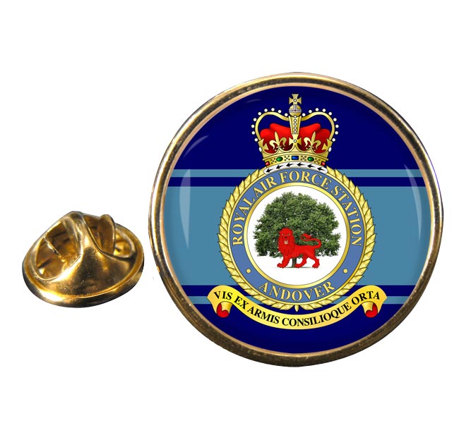 RAF Station Andover Round Pin Badge