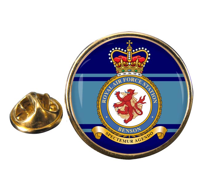 RAF Station Benson Round Pin Badge